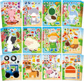 Aowplc 48 Sheets Farm Animal Make‑a‑Face Stickers by Aowplc