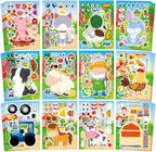Aowplc 48 Sheets Farm Animal Make‑a‑Face Stickers by Aowplc
