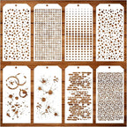 8 Pieces Stencils for Crafts Polka Dot Brick Layering Stencils Mixed Media by Boqon