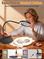 30X 10X Magnifying Glass with Light and Stand, 5 Color Modes Stepless Dimmable - Image 5