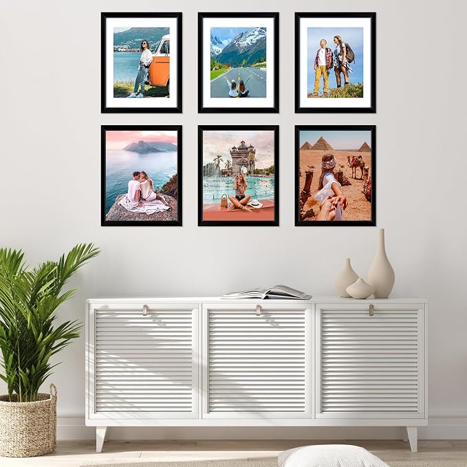 FIXSMITH 11x14 Picture Frame Set of 6, Display Pictures 8x10 - Image 6