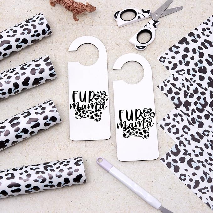 Tintnut Leopard Permanent Vinyl 8 Pcs 12x10in Black White Adhesive Vinyl | - Image 7