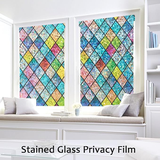 Window Privacy Film, Static Cling Stained Glass Window Film Decorative - Image 4