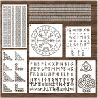 Runes Stencils for Painting on Wood Stones Reusable Celtic Border Ancient by Yhslmh