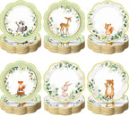 Funnymoom 60 Pcs 7 Inch Woodland Animals Baby Shower Paper Plates Woodland by Funnymoom