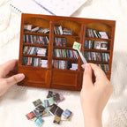 DIYDEC Mini Bookshelf with 240pcs Mini Books Sofa Desk Plant Miniature Anxiety - Image 3