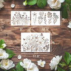 Flower Stencils for Painting Wildflower Stencils Reusable Floral Stencil for - Image 2