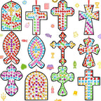 WinnerWhy 36 Set Religious Suncatcher Crafts Cross Diamond Art DIY Christian 5d by WinnerWhy