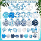 Bencailor 200 Pcs Ocean Theme Wood Beads - Image 2