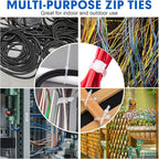 Zip Ties, RAZCC 1200pcs Cable Zip Ties 8 Inch, Heavy Duty White Plastic Wire - Image 7