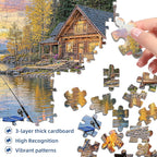Sunset Lake Cabin Puzzles for Adults 1000 Pieces, Challenging Jigsaw Puzzles - Image 2