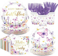 168Pcs Butterfly Bridal Shower Supplies A Lifetime of Butterflies Plates by Greencian