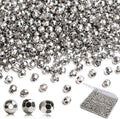 BONNY BOXX 500pcs 8mm Acrylic Faceted Round Crystal Beads Silver Loose Spacer by BONNY+BOXX