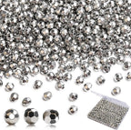 BONNY BOXX 500pcs 8mm Acrylic Faceted Round Crystal Beads Silver Loose Spacer by BONNY+BOXX