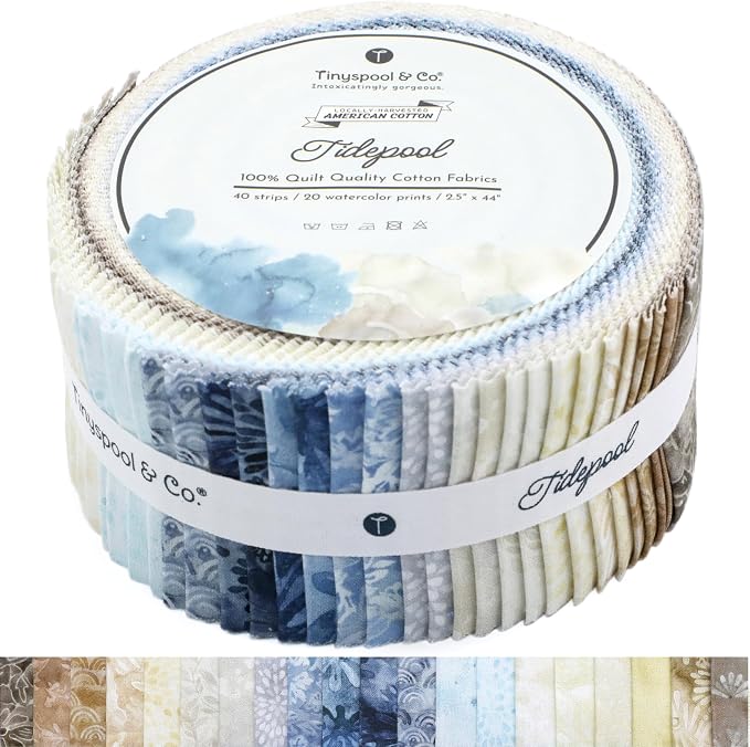 Tinyspool & Co.'s Twirlie Roll 40 Precut Quilting Fabric Strips by TinyspoolCo
