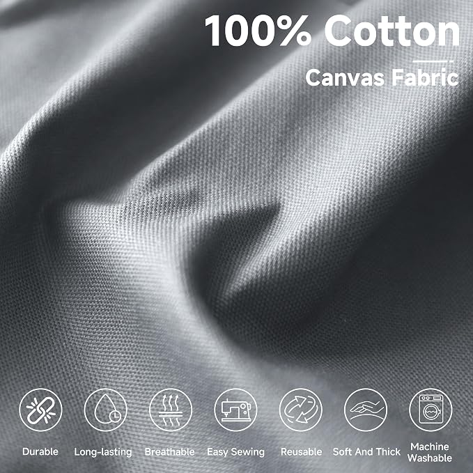 Simple&Opulence 100% Cotton Canvas Fabric 10oz. 59 Inch by the Yard, Nature - Image 2