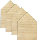 4 Pack 8 Inch Wooden House Shape Block Unfinished Wood Farmhouse Cutouts - Image 7
