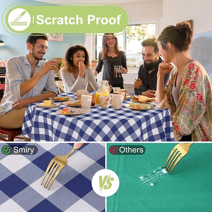 Smiry Oval Table Cloth, Waterproof Vinyl Tablecloths - Image 5