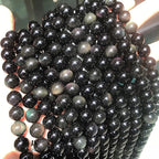 38PCS 10mm AAA Natural Black Obsidian Stone Beads Gemstone Round Loose Beads - Image 3