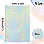60 Sheets Holographic Laminate Sheets Clear Glitter A4 Size Vinyl Sticker Paper - Image 2
