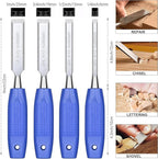 GREBSTK 4-Piece Ultra-Sharp Wood Chisel Set, CR-V Steel Beveled Blades - Image 2
