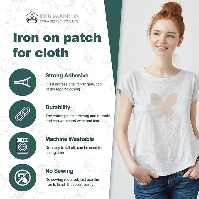 Iron on Patches for Clothes, 8 Pieces Patches for Cloth, 100% Cotton Fabric - Image 2