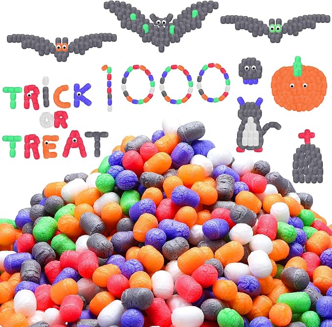 Junkin 1000 Pcs Magic Noodles Foam Crafts Puffs Corn Super Crafts Arts Kit Bulk by Junkin