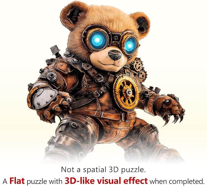 Cyber Bear Puzzles Adults Gifts Wooden 195 Pieces 13.4 * 11.5in - Image 9