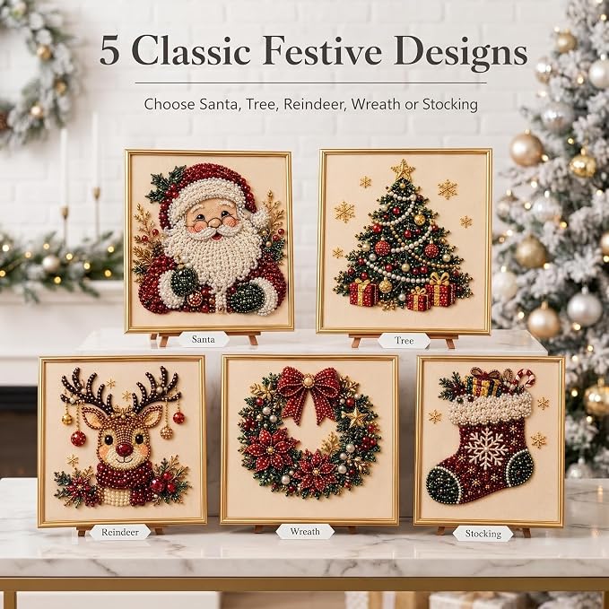 Oanruyan Christmas Pearl Diamond Painting Art Kit - Image 2
