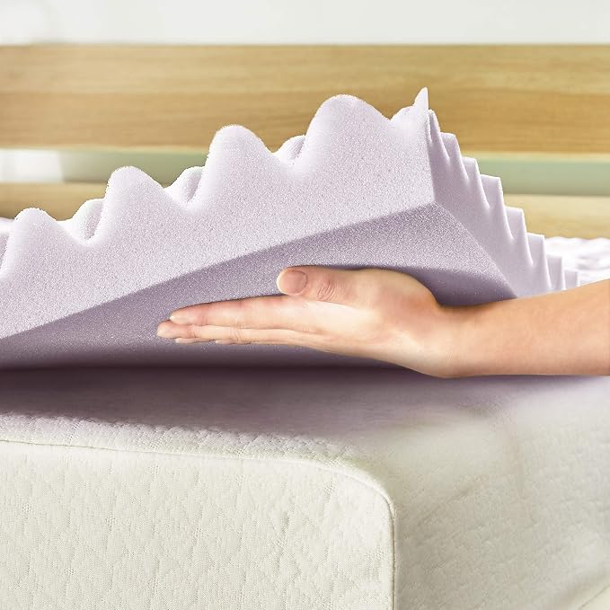 Mellow 3 Inch 5-Zone Memory Foam Mattress Topper, Soothing Lavender Infusion - Image 6