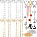 Liliaafar 96 Set Keychain Making Kit Gold Silver Metal Keychain Clips by Unknown
