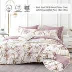 LEMIROE Floral Cotton Comforter King Size 3Pcs - Image 2