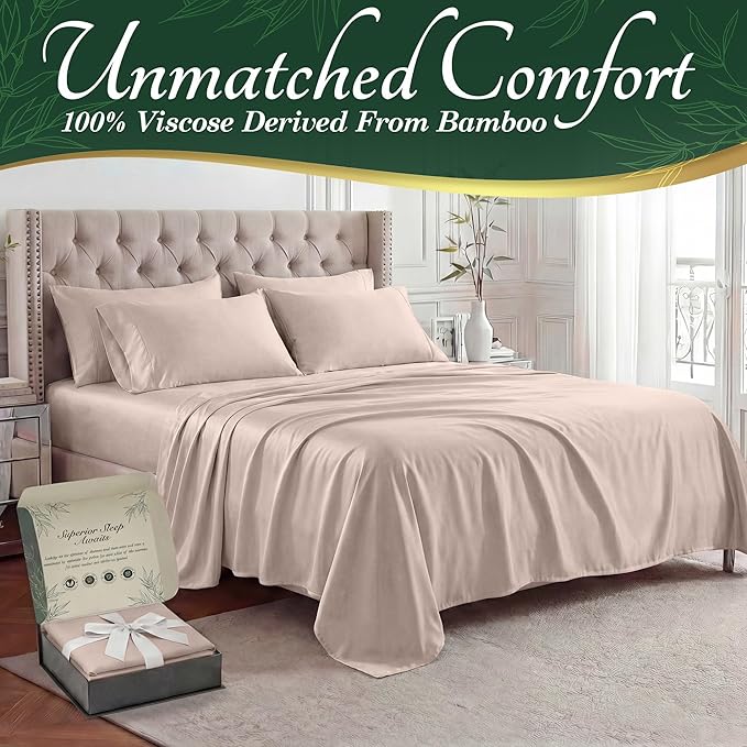 DECOLURE 100% Viscose Derived from Bamboo Sheets King Size - Image 2