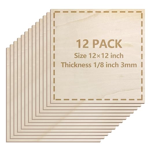 12 Pack Basswood Sheets 1/8 inch, 3mm Basswood by LeShang