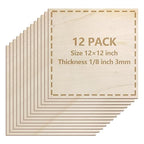 12 Pack Basswood Sheets 1/8 inch, 3mm Basswood by LeShang