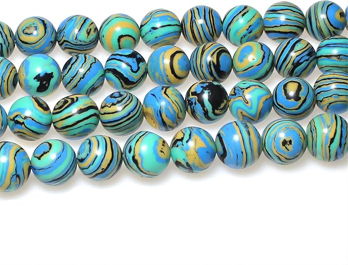 MJDCB Synthesis Colour Malachite Beads Beautiful Fashion Round Stone Beads - Image 4