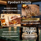 Rotating Whiskey Glass with Large Ice Ball Mold, Single Spinning Crystal - Image 8