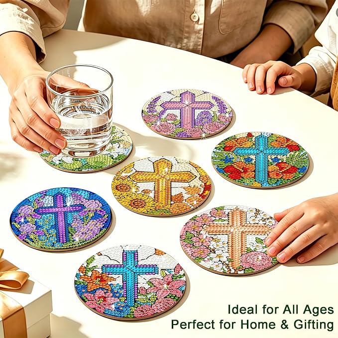 8-Pack Diamond Art Coaster Kit - Image 5