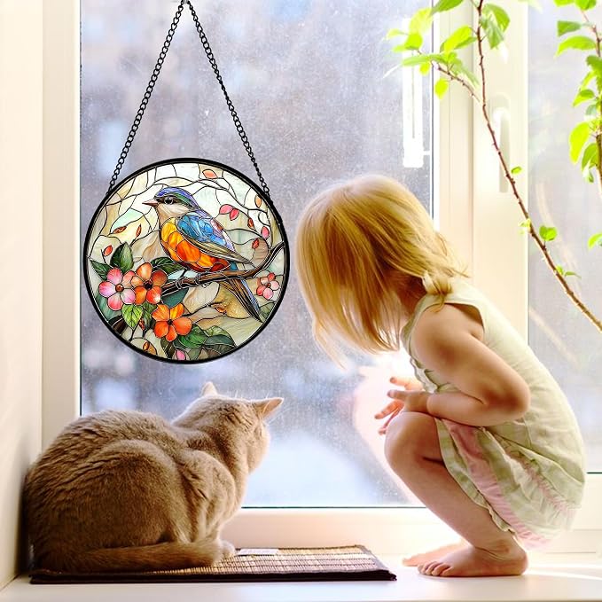 DASTOLL Stained Glass Window Hanging, and Mom 9.8 in - Image 3