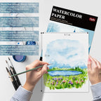 Water Color Paper 8.5 x 11, Water Color Sketch Books 16 Sheets, Cold Pressed - Image 5