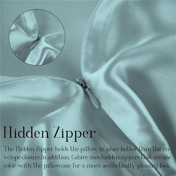 Gabire Mulberry Silk Pillowcases Set of 2, Both Sides Real Silk Pillow Covers - Image 4