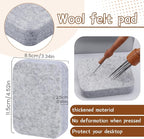 SOCNITC Needle Felting Tools, 4.5"x3.5" Wool Felt Pad, Wooden Handle Finger Cots - Image 2
