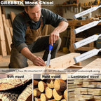 GREBSTK 4-Piece Ultra-Sharp Wood Chisel Set, CR-V Steel Beveled Blades - Image 5