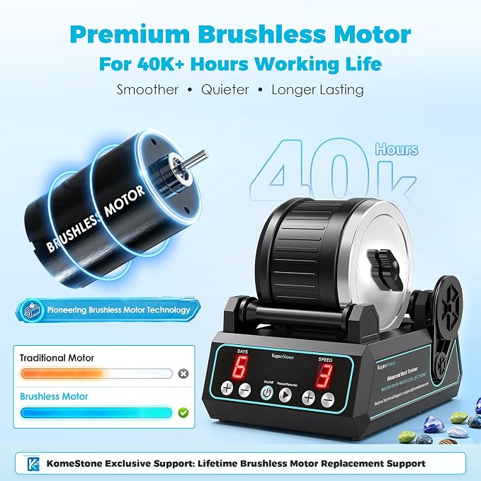 KomeStone K1 Pro Brushless Rock Tumbler Kit - Image 3