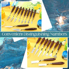 Lasnten 37 Pcs Palette Knife Set Pallet Knife Set Stainless Steel Paint Spatula - Image 6