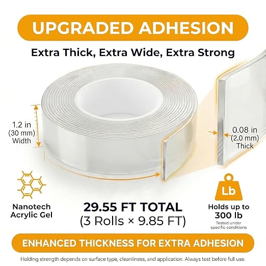 Double Sided Tape Heavy Duty, Picture Hanging Adhesive Strips) - Image 2