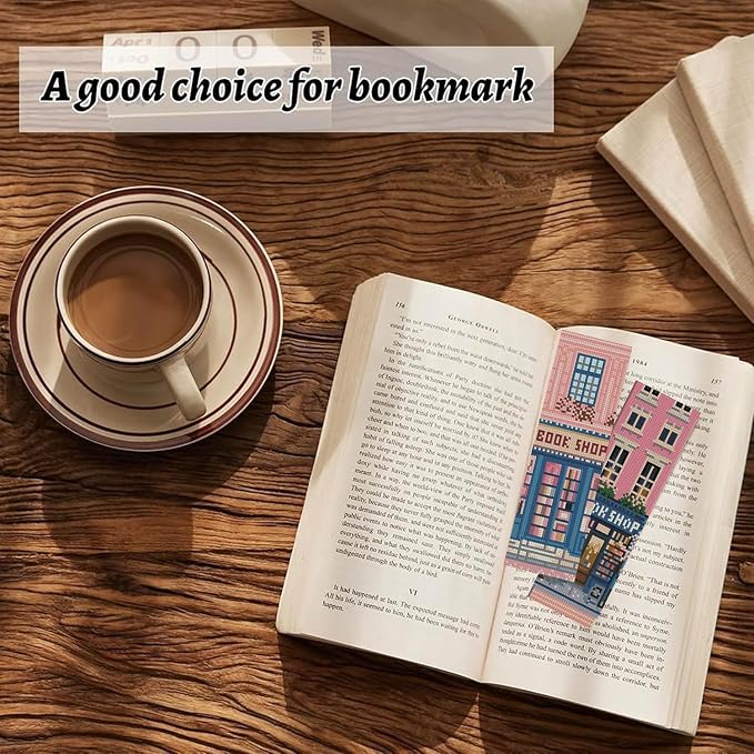 KYOQFVN 6 Pack Book Store Cross Stitch Bookmark, Cross Stitch Bookmarks Kit - Image 4