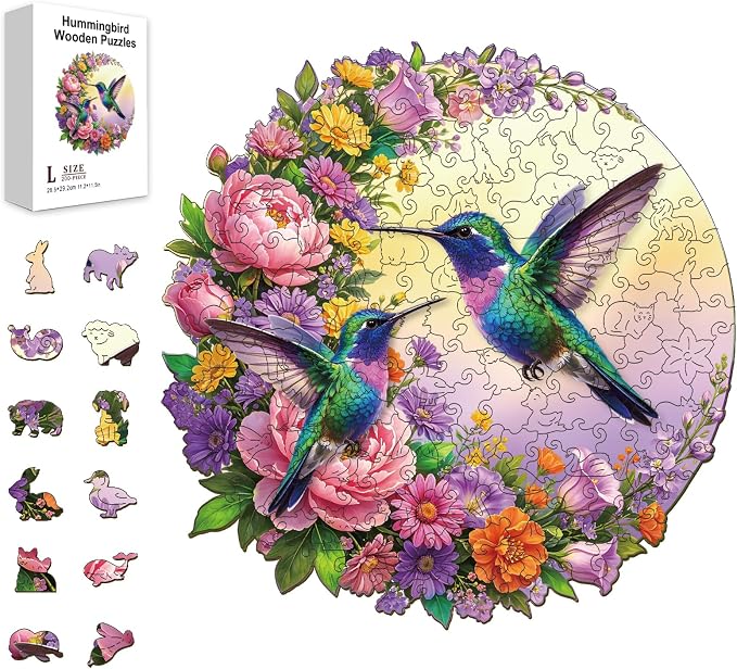 200pcs Wooden Puzzles for Adults Unique Animal Shaped Pieces Colorful Moon and by Unknown