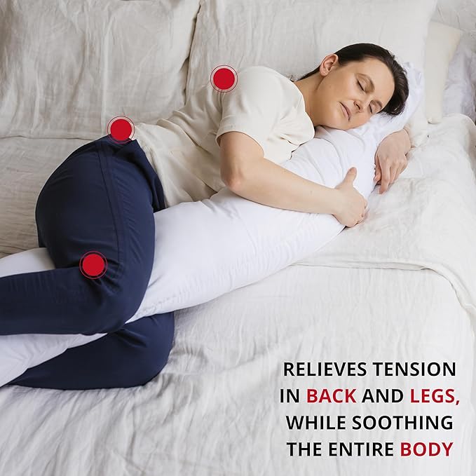 First Organic Cotton Pregnancy Pillow for Sleeping & Baby Feeding made with Natural Kapok Filling – Cooling Nursing & Comfort Pillow for Maternity Support & Side Sleepers – Removable Cover Included!