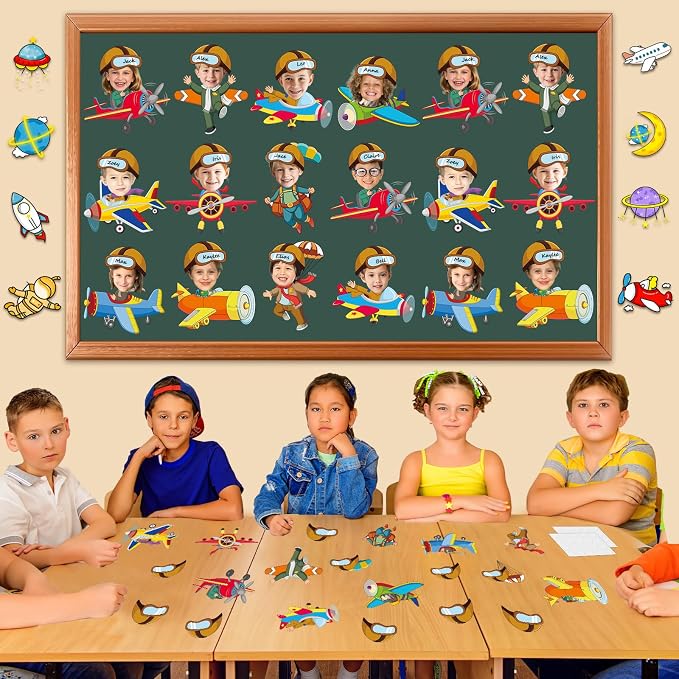60pcs Pilot Airplane Cutouts Aircraft Bulletin Board Decorations Adventure - Image 5